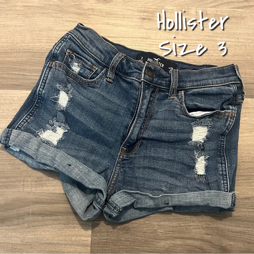 EUC Hollister Distressed Denim Shorts, Size 3